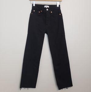 Re/done High Rise Straight Leg Jeans